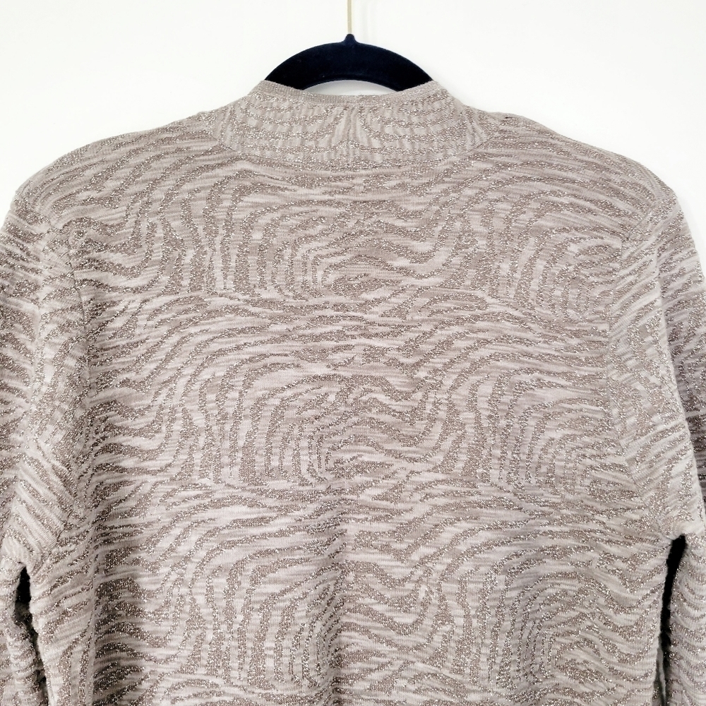 Rebecca Moses Kimono Style Animal Print Metallic Cardigan Size M - Picture 7 of 10